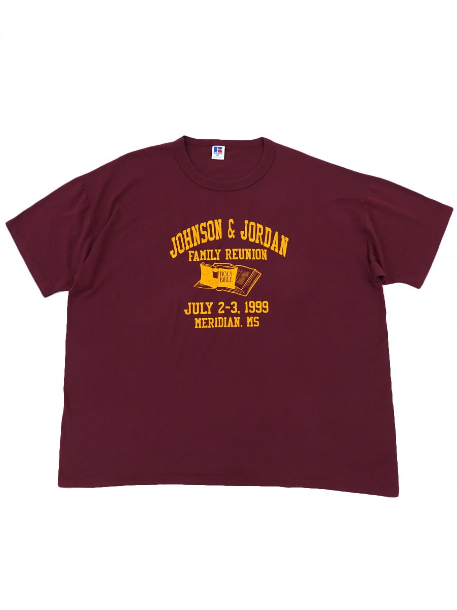 90's RUSSELL ATHLETIC ''JOHNSON & JORDAN'' 5段プリント Tシャツ 表記(XXL) USA製