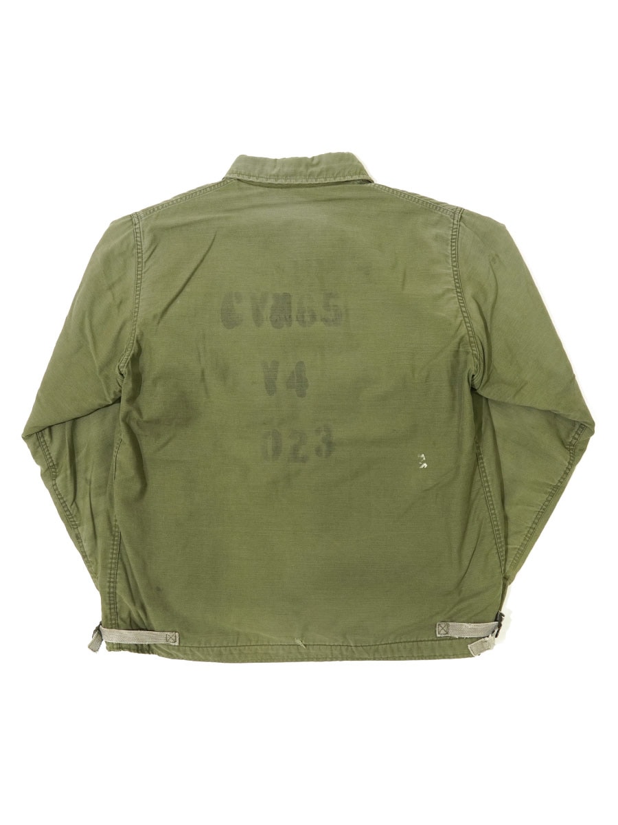 '85 U.S.NAVY A-2デッキジャケット 表記(LARGE) ステンシル
