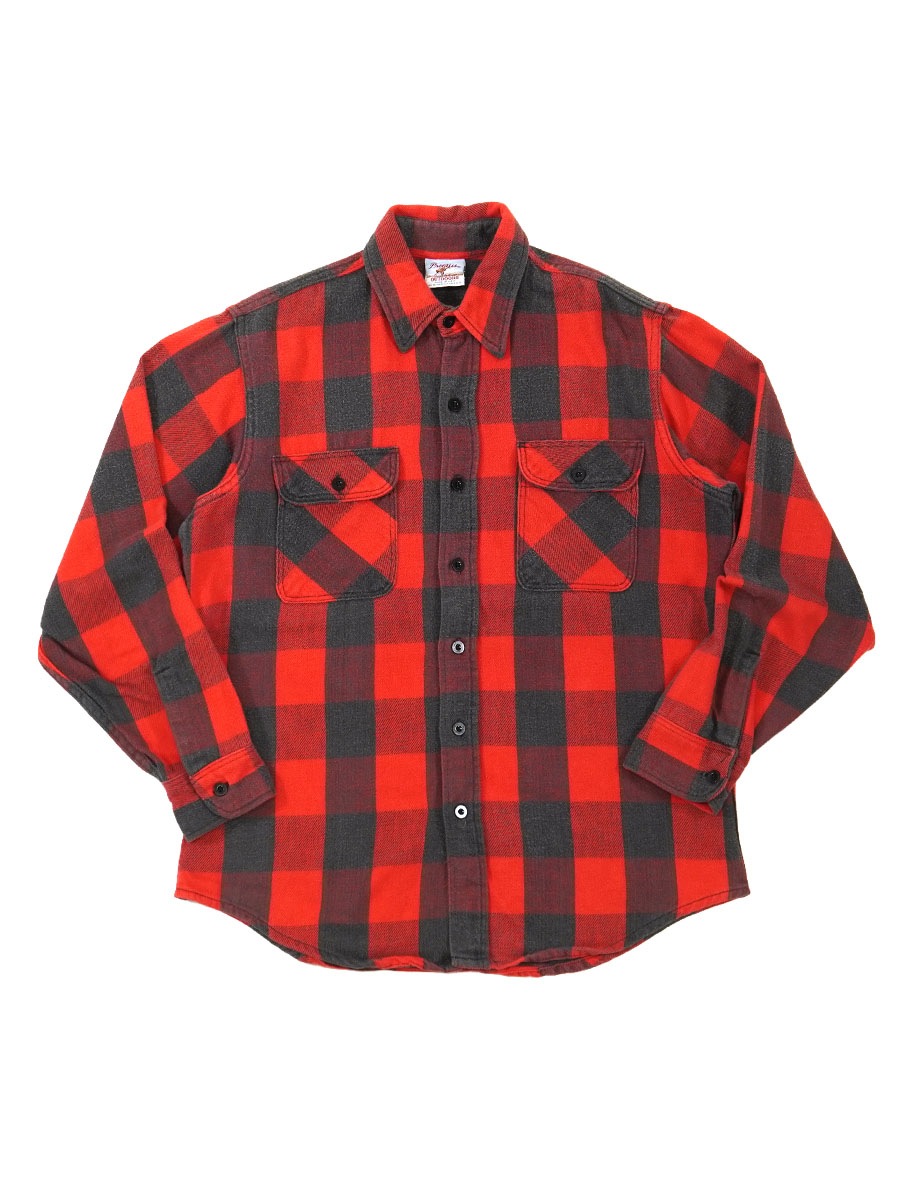 90's Prentiss 赤黒バッファローチェック フランネルシャツ 実寸(L位) USA製