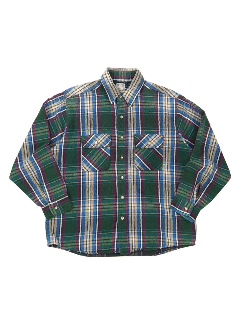 90's OUTDOOR EXCHANGE 好配色チェック柄 フランネルシャツ 実寸(L位)