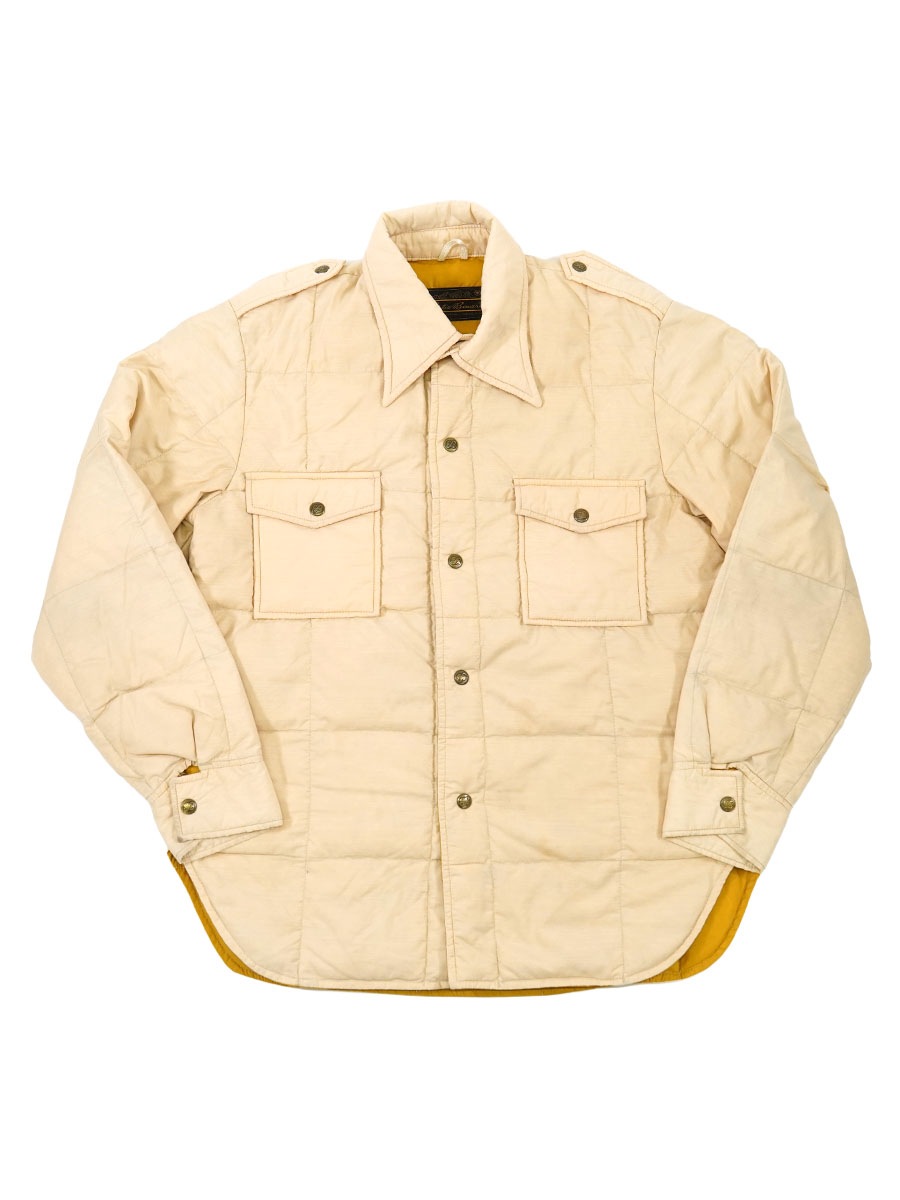 70's～ 黒タグ Eddie Bauer グース ダウンシャツ ベージュ 実寸(L位)