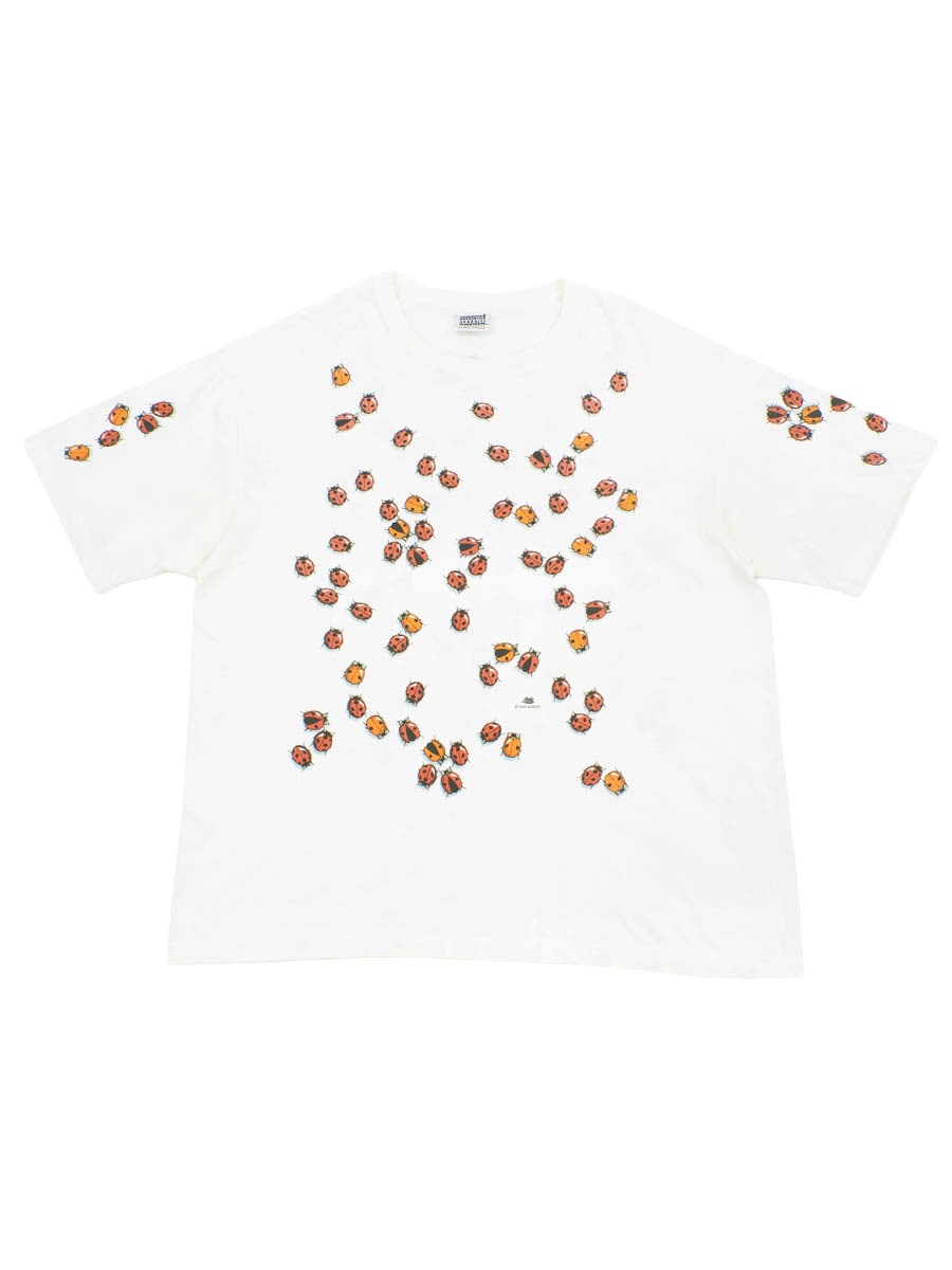90's HARBORSIDE GRAFICS ''てんとう虫'' オールオーバープリント！ Tシャツ ホワイト 表記(XL) USA製