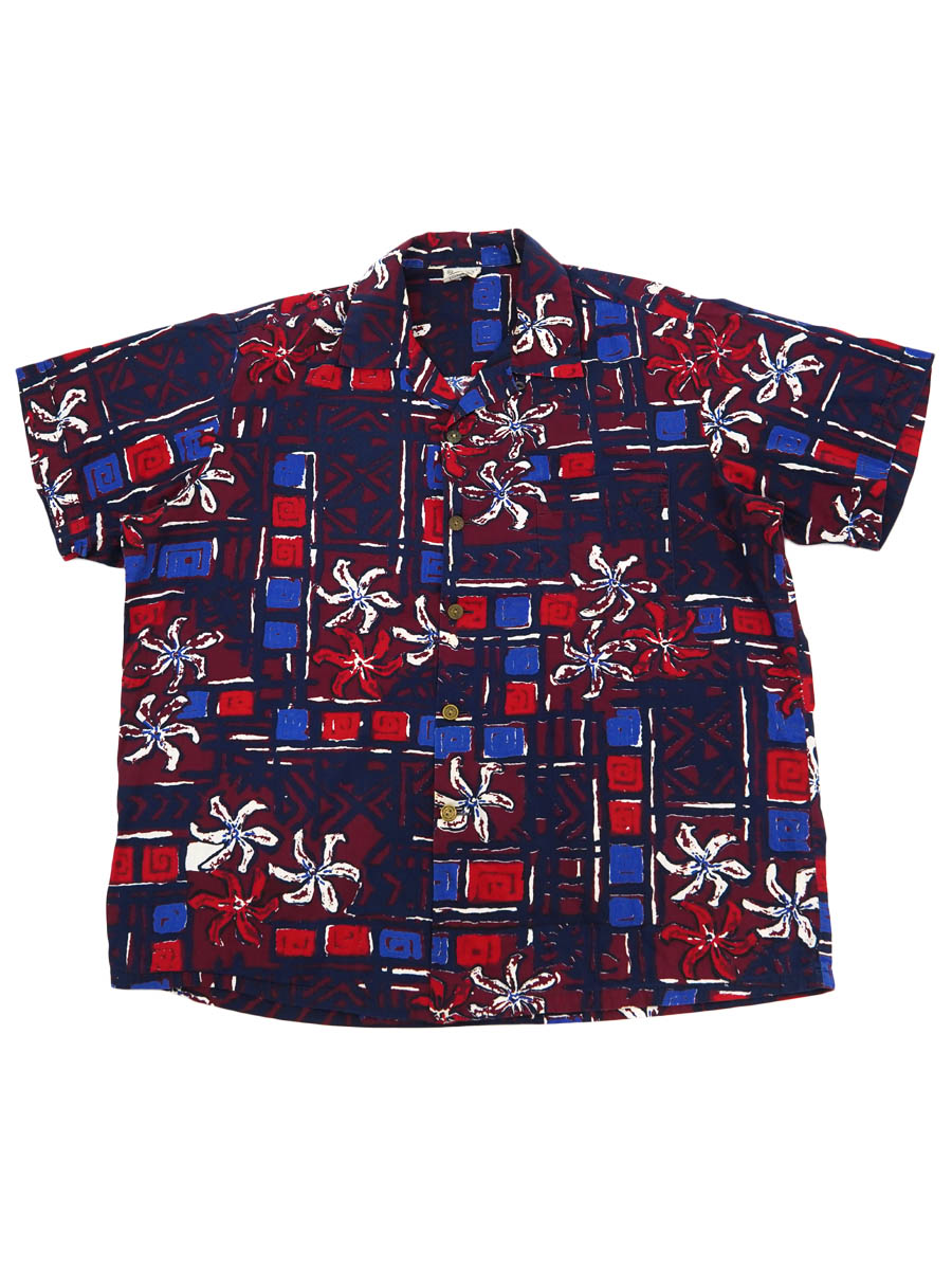 50's SHAHEEN'S OF HONOLULU コットン ハワイアンシャツ 表記(XL)