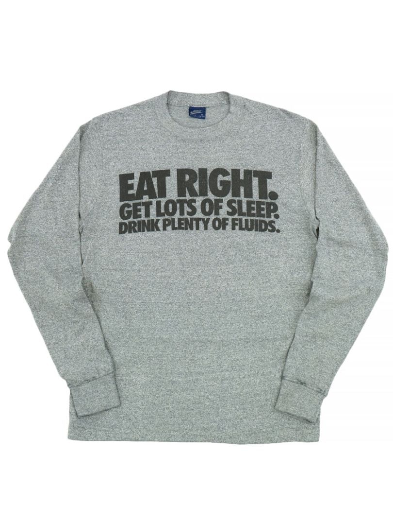 80's 紺タグ NIKE ''GO LIKE HELL'' ロングスリーブTシャツ 杢グレー