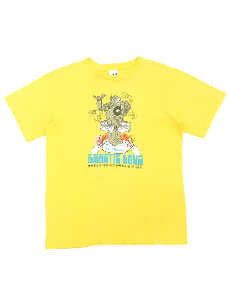 公式 Beastie Boys × FACT コラボ Tシャツ 黄色 Sサイズ 90's anvil BEASTIE BOYS ''IN THE ROUND WORLD TOUR'' 両面プリント T