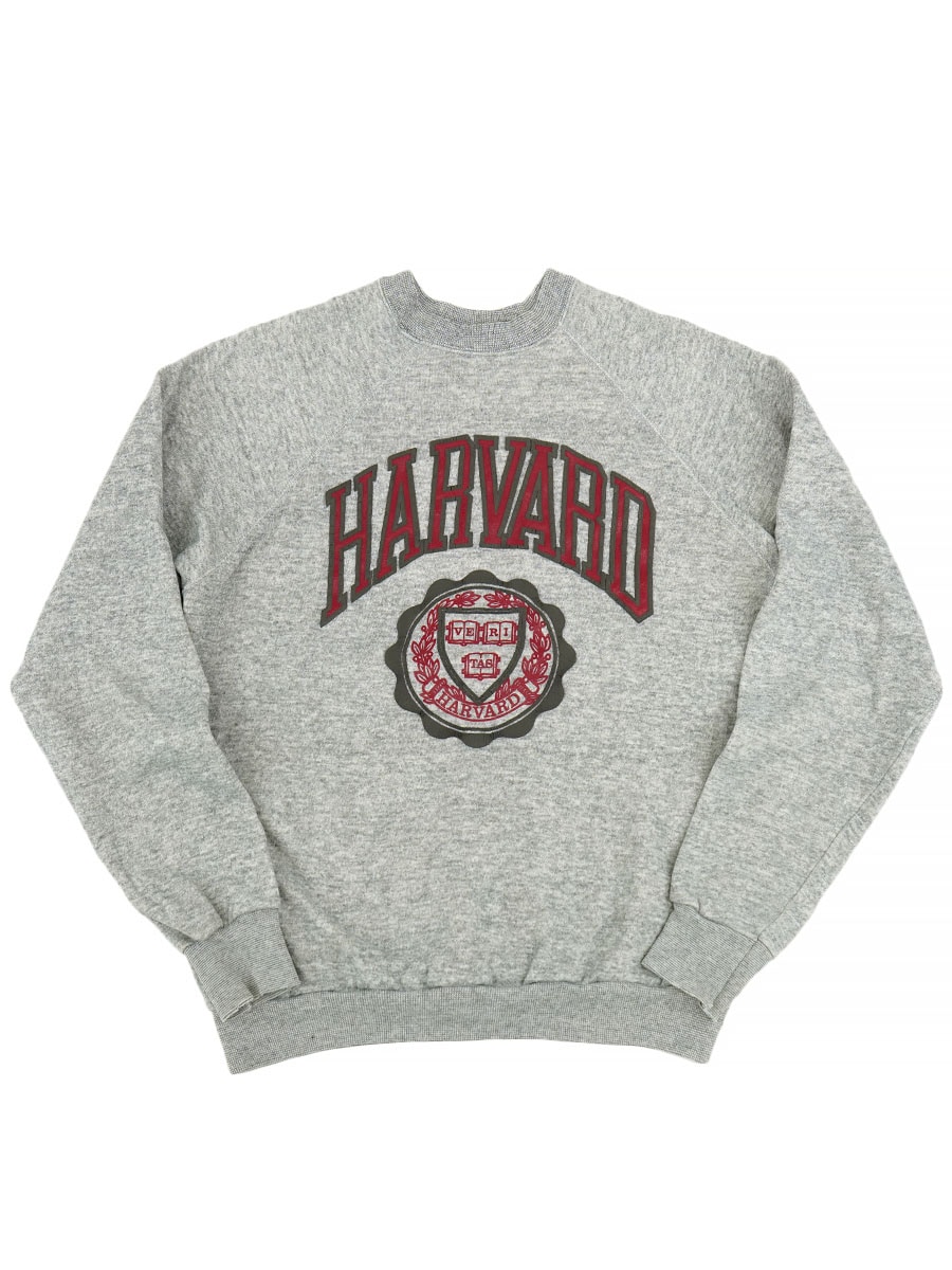 80's TULTEX ''HARVARD'' 発砲プリント 霜降りスウェット 表記(L) USA製