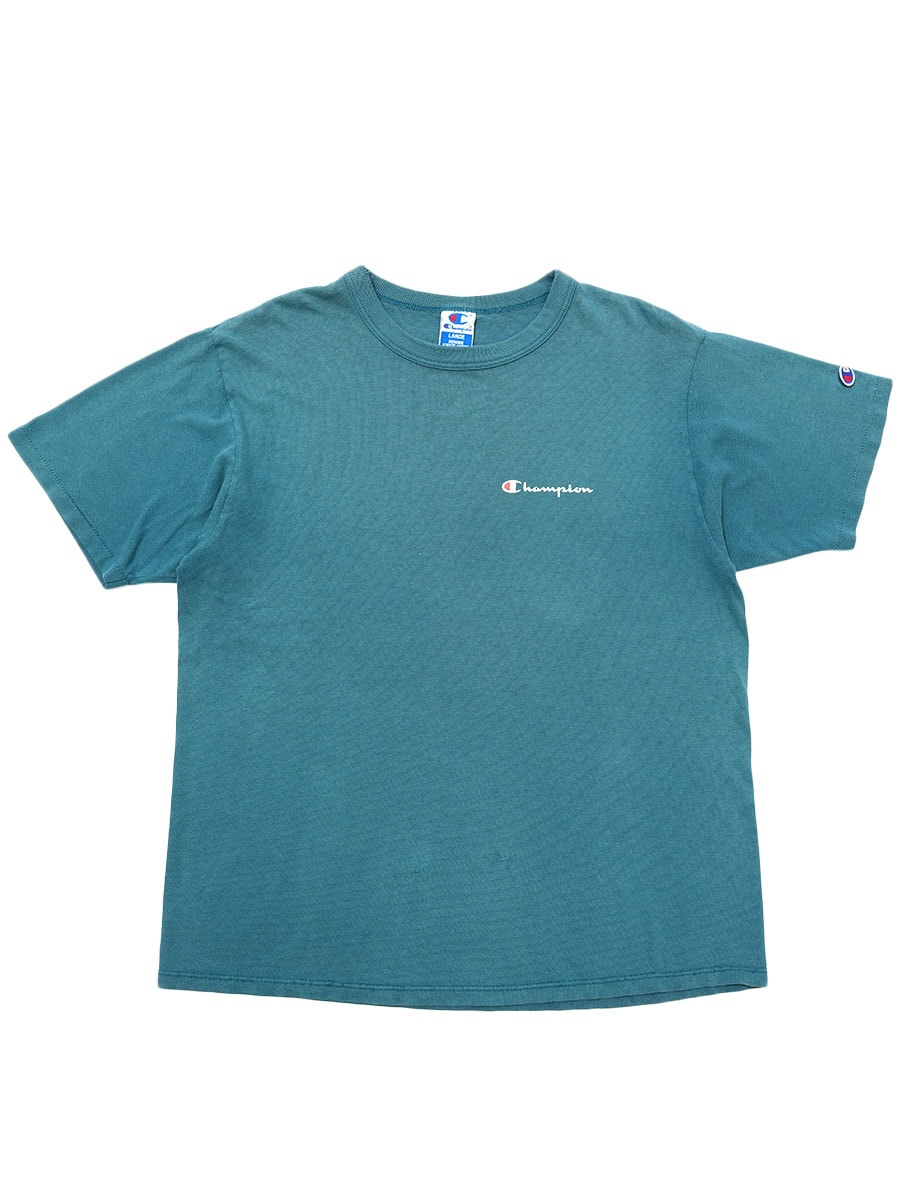 90's チャンピオン スクリプトロゴ Tシャツ シーグリーン 表記(L) USA製