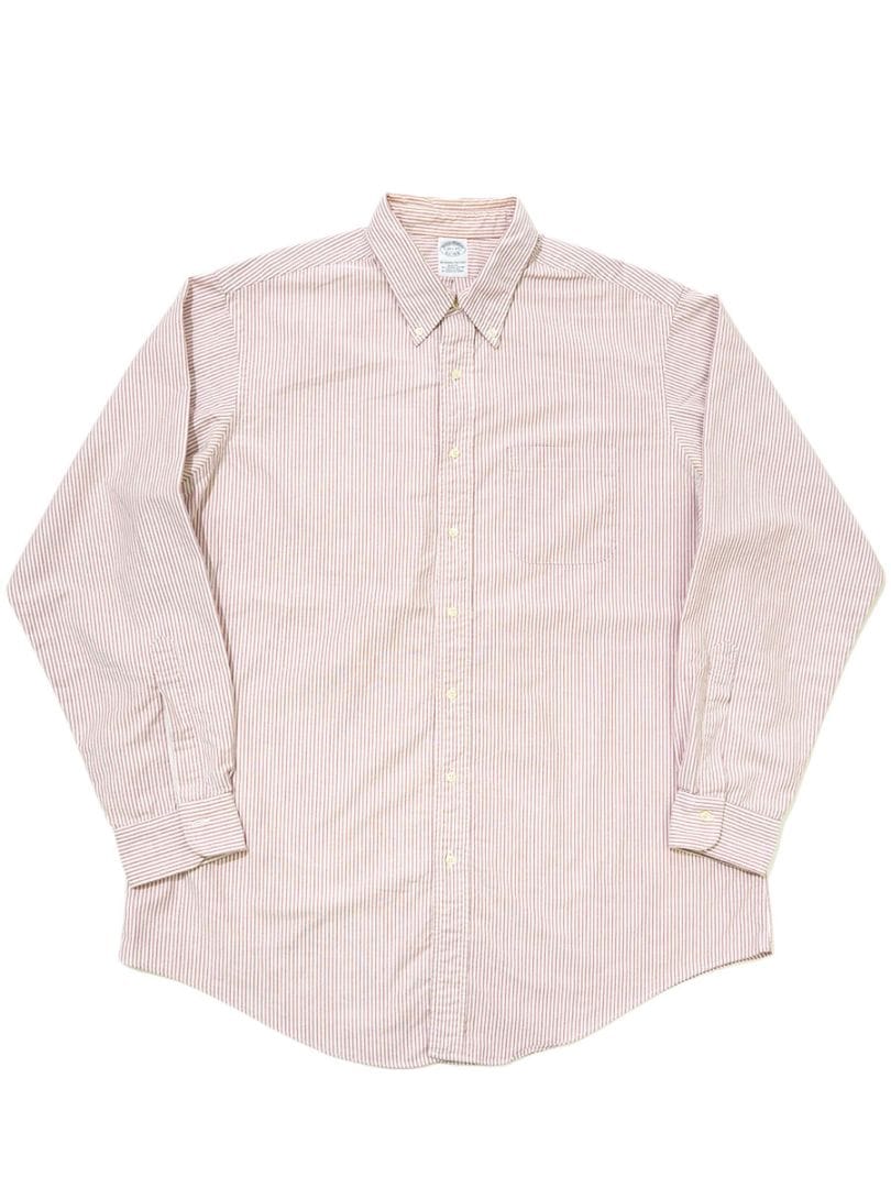 Brooks Brothers 赤白ストライプ L/S B.Dシャツ 表記(18 1/2) USA製