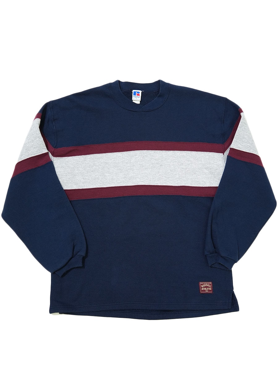 90's RUSSELL ATHLETIC マルチカラー 切り替え スウェット 表記(L)