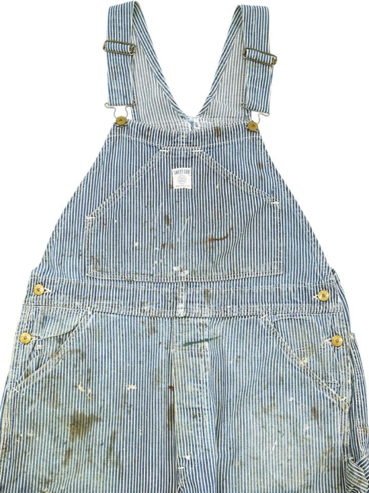 50's SWEET-ORR ヒッコリーストライプ オーバーオール 実寸(W39 L26位