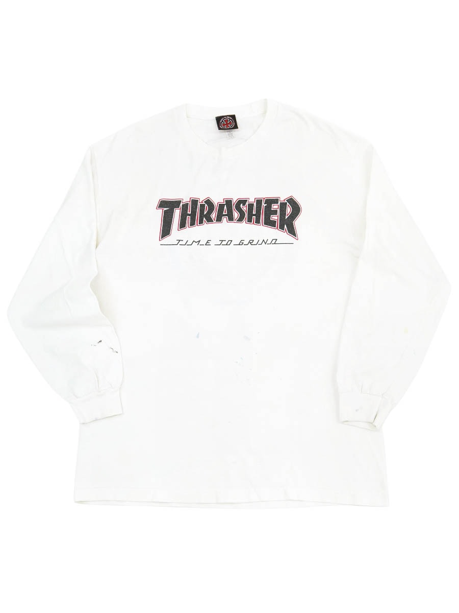 00's INDEPENDENT x THRASHER ''TIME TO GRIND'' 両面プリント ロングスリーブTシャツ 表記(L)