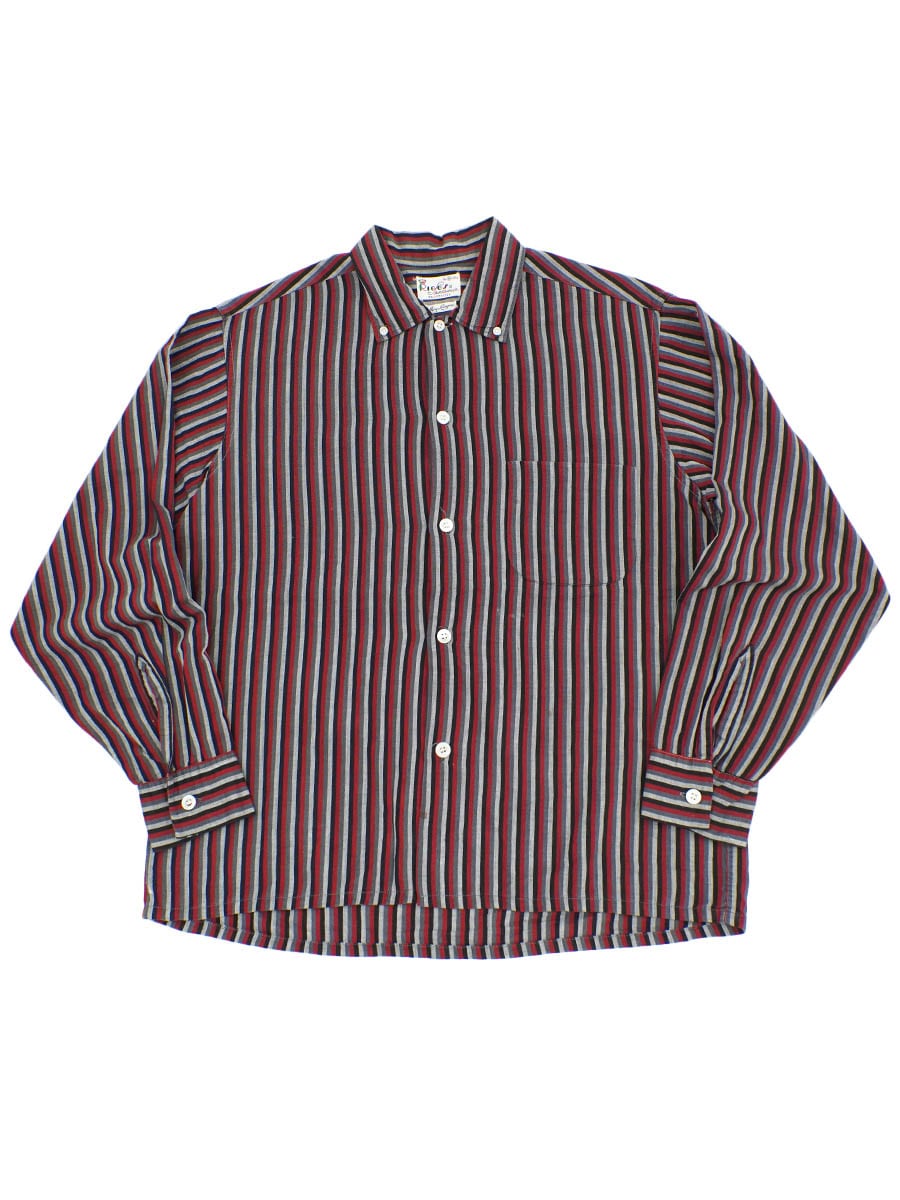 60's RIGGS Sportswear ストライプ柄 3点留め ボタンダウンシャツ 表記(M)