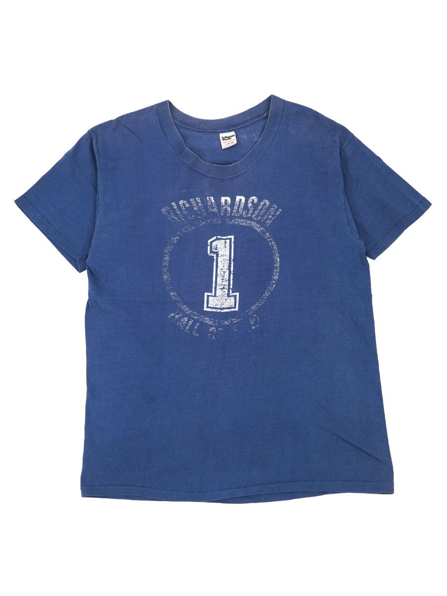 70's～ Collegiate Pacific ''RICHARDSON HALL OF FAME'' 両面プリント Tシャツ ブルー 表記(L)