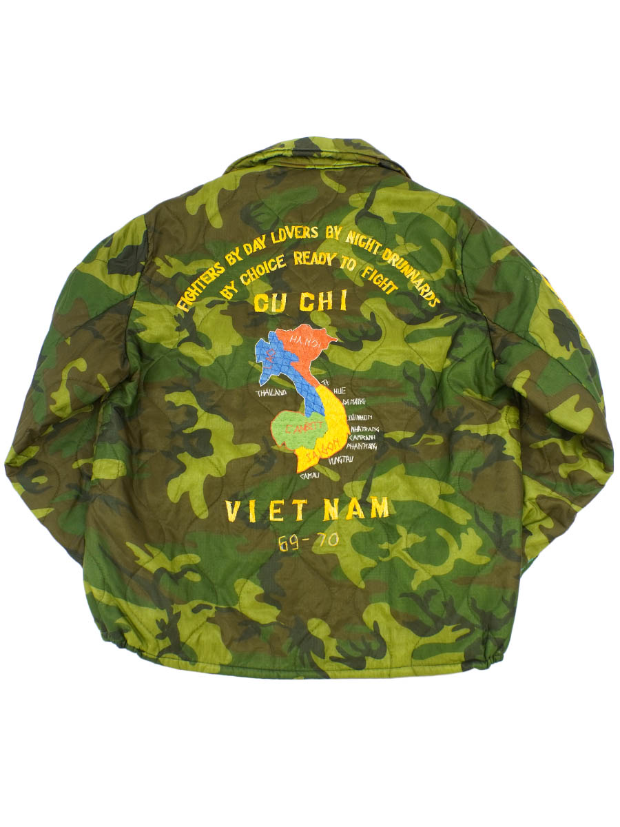 60's～ ''CU CHI VIET NAM 69-70'' カモ柄 キルティングベトジャン