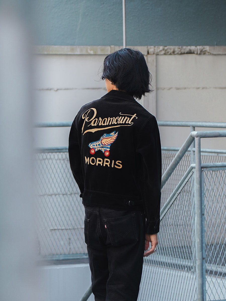50's ''Paramount MORRIS'' ウィングフット コーデュロイ スポーツJKT ブラック 表記(36)