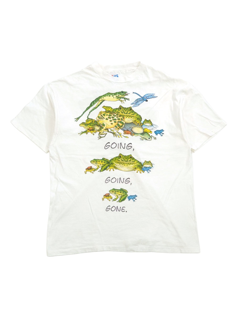 90's Hanes ''GOING, GOING, GONE.'' 両面プリント Tシャツ ホワイト 表記(XL) USA製