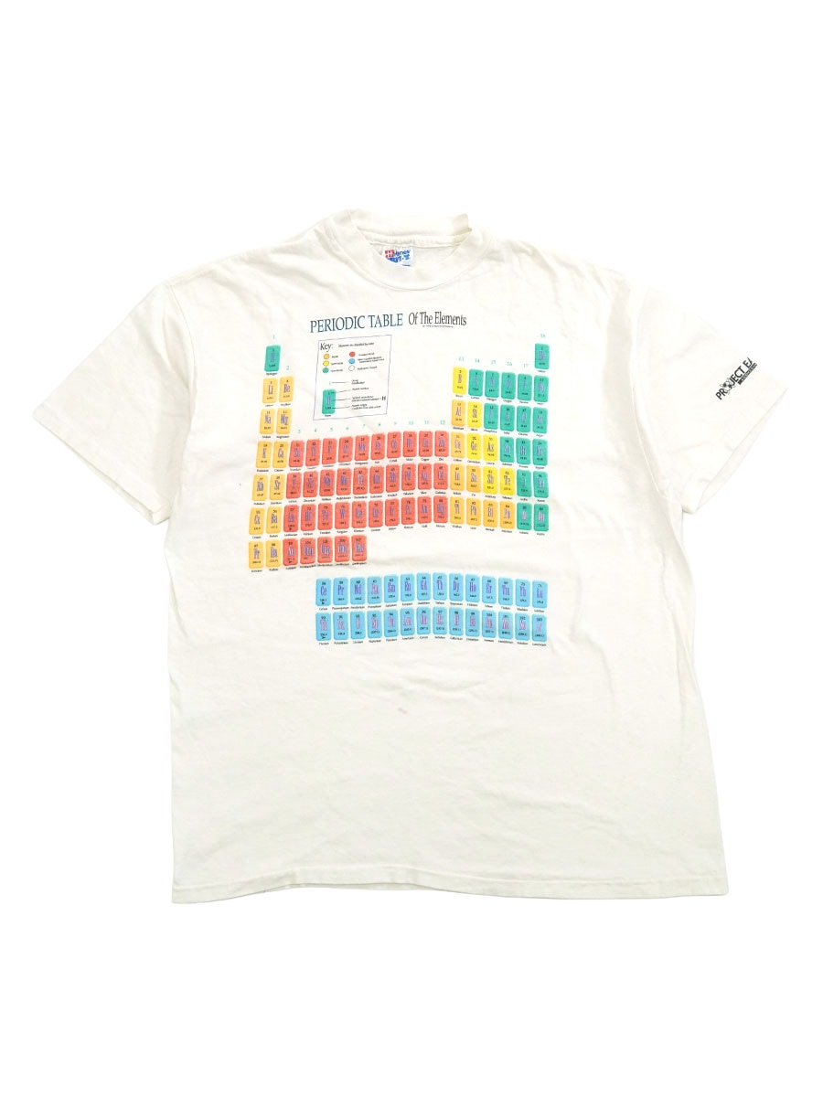 90's Hanes ''PERIODIC TABLE Of The Elements'' Tシャツ ホワイト 表記(XL) USA製