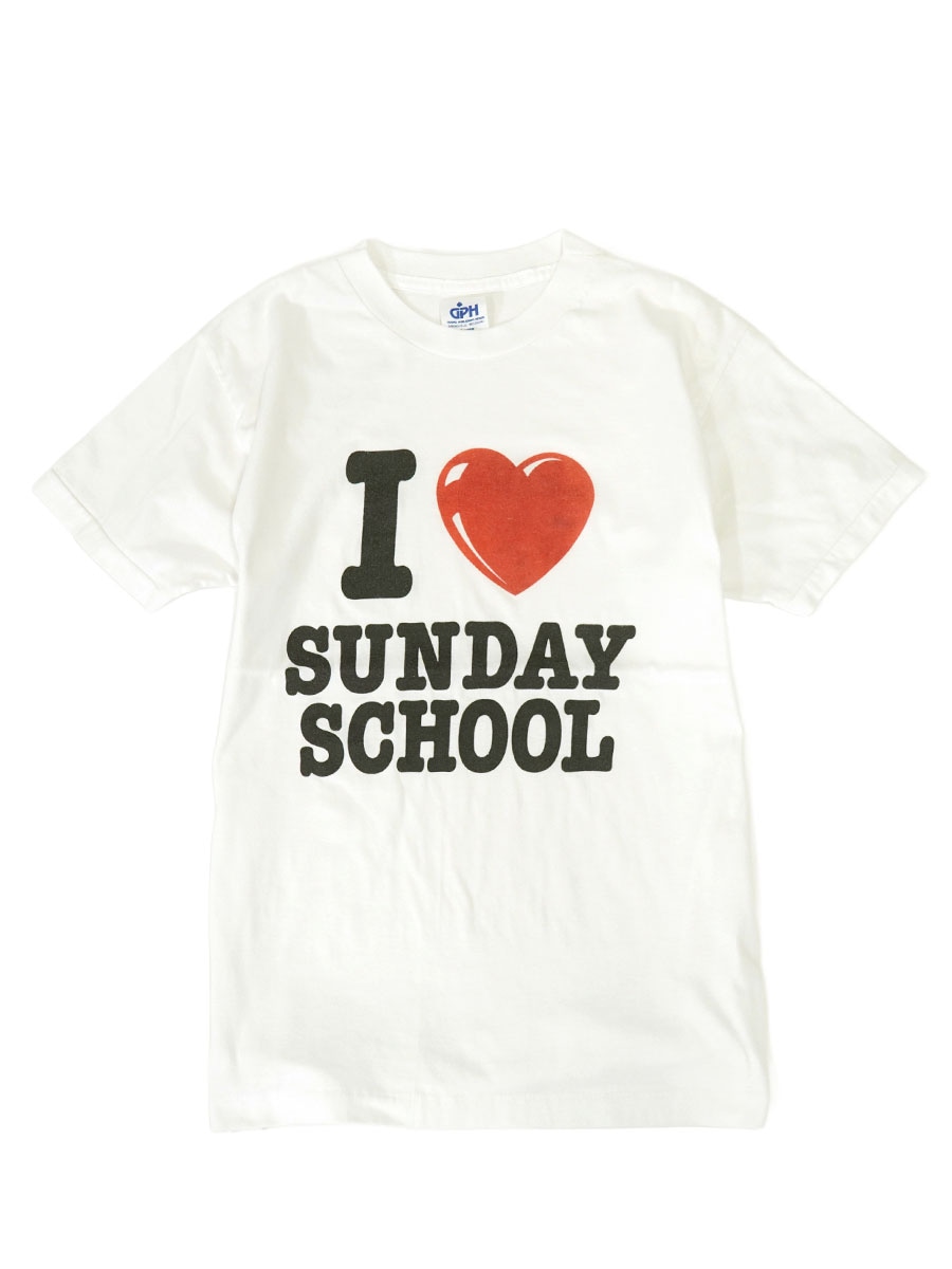 90's GPH ''I LOVE SUNDAY SCHOOL'' Tシャツ ホワイト 表記(L) USA製