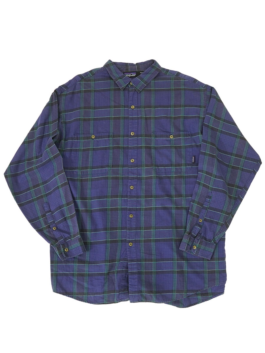 90's パタゴニア チェック柄 ロングスリーブシャツ 表記(XL)