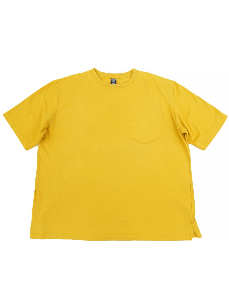 80's LAND'S END SUPER-T 無地 ポケットTシャツ カラシ 表記(XL) USA製