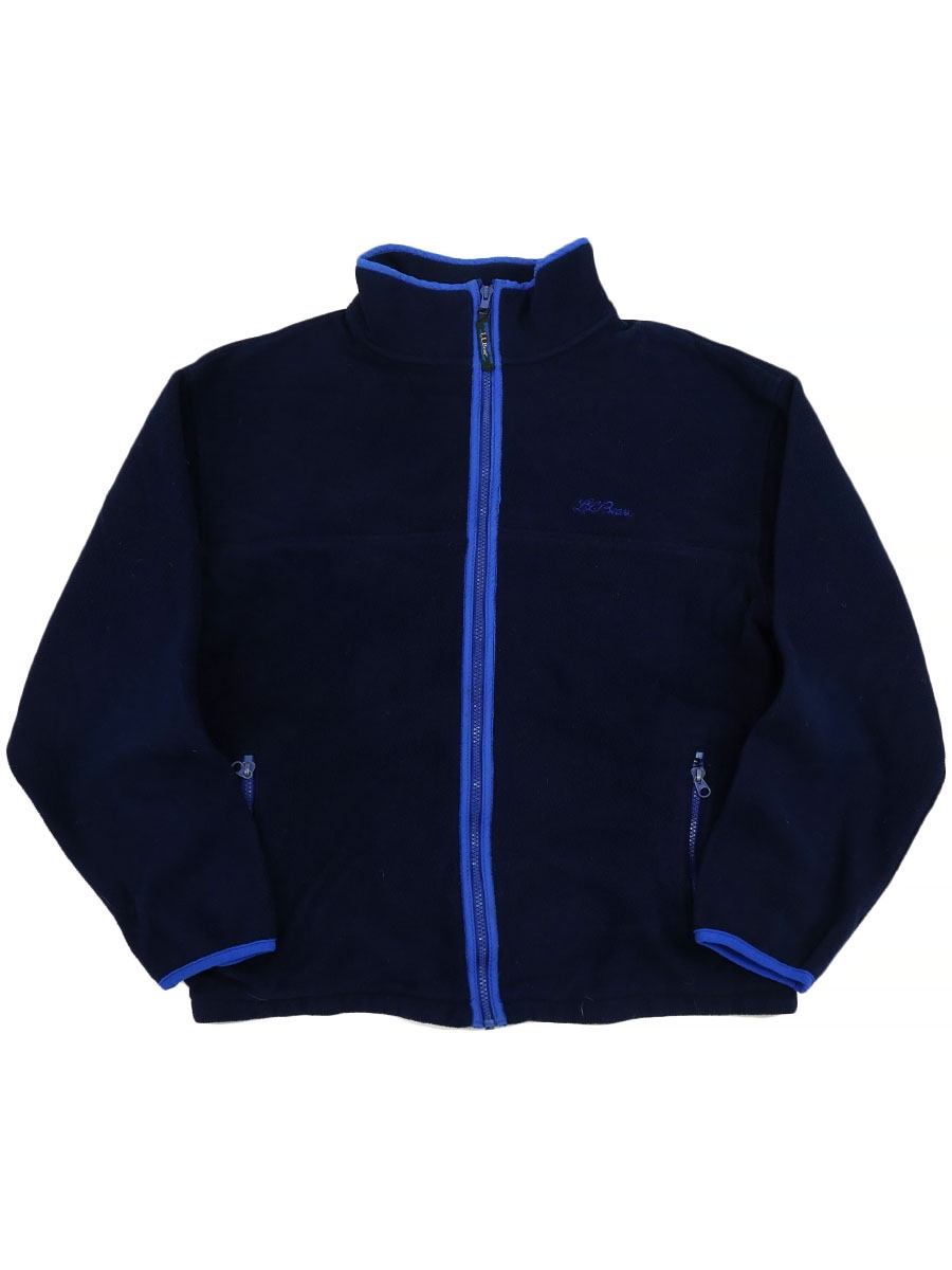 80's L.L.BEAN 筆記体ロゴ フリースJKT ネイビー 実寸(S～M位)
