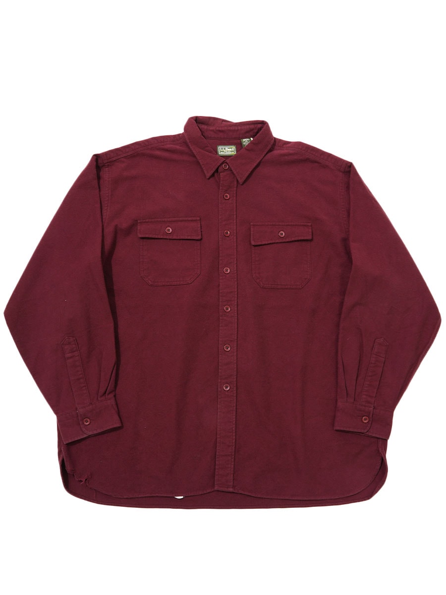 USA製 L.L.Bean シャモアクロスシャツ 単色バーガンディ 表記(XXL)