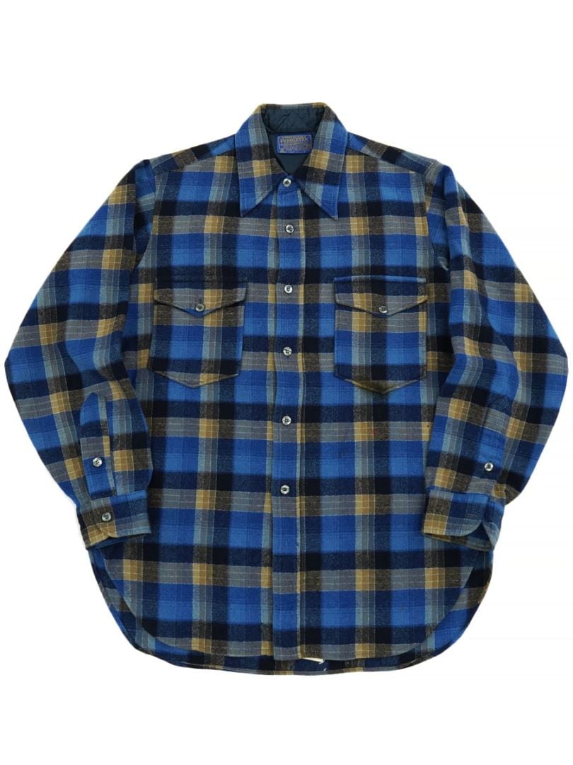 70's PENDLETON PLAID ウールシャツ 表記(15 1/2) 