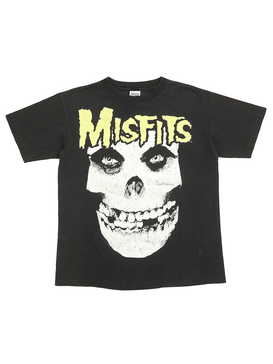 90's WILD OATS ''MISFITS'' 両面蓄光プリント Tシャツ ブラック 表記(L) USA製