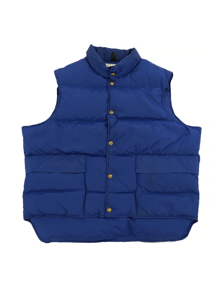 80's～ L.L.BEAN 2ポケ ダウンベスト ネイビーブルー 表記(XL) USA製