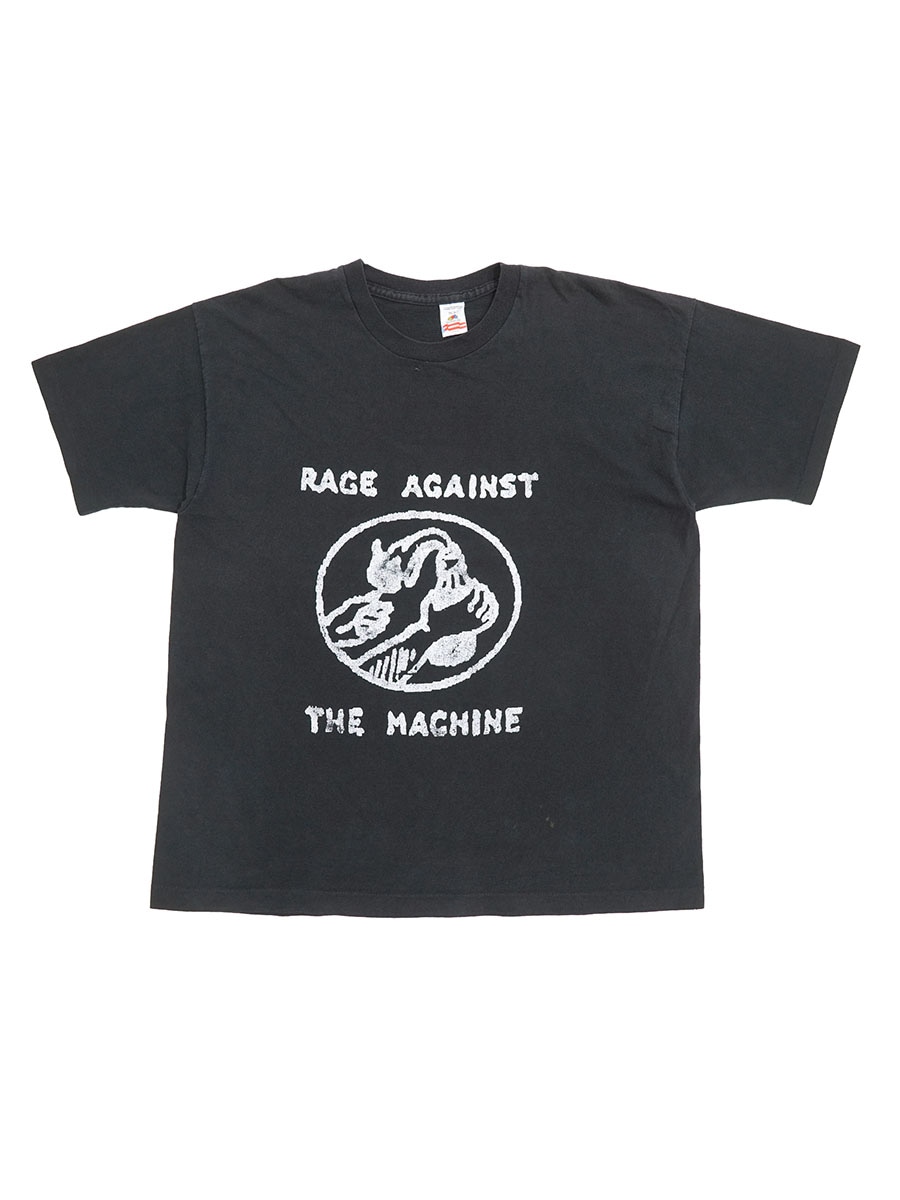 90's FRUIT OF THE LOOM ”RAGE AGAINST THE MACHINE'' 両面プリント Tシャツ ブラック 表記(XL) IRELAND製