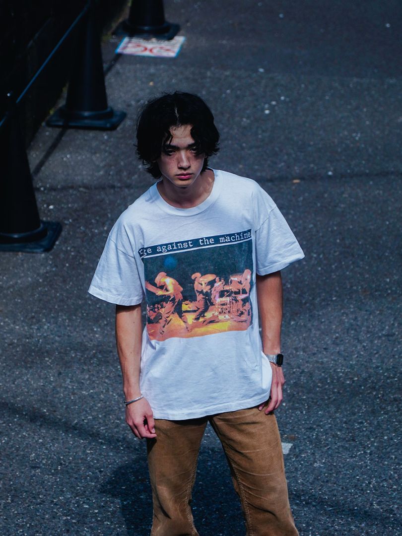 90's SCREEN STARS ”RAGE AGAINST THE MACHINE'' 両面プリント Tシャツ ホワイト 表記(XL) IRELAND製