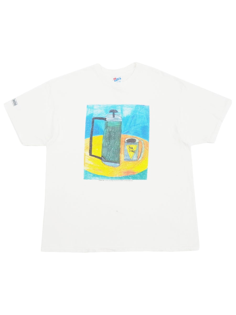 90's Hanes CHRIS BORBA ''POUR A CUP'' 袖プリント入り Tシャツ ホワイト 表記(XL)