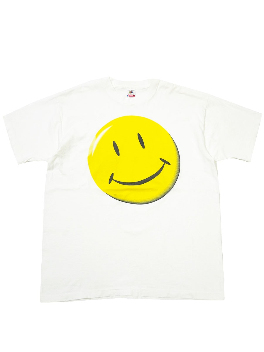 90's FRUIT OF THE LOOM スマイルプリントTシャツ 表記(XL) USA製