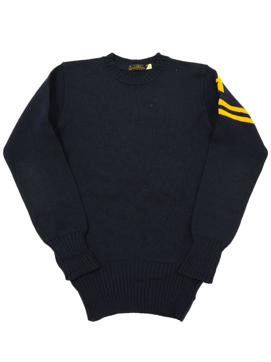 50's～ ART KNITTING MILLS #61ナンバリング レタードセーター ネイビー 実寸(L位)