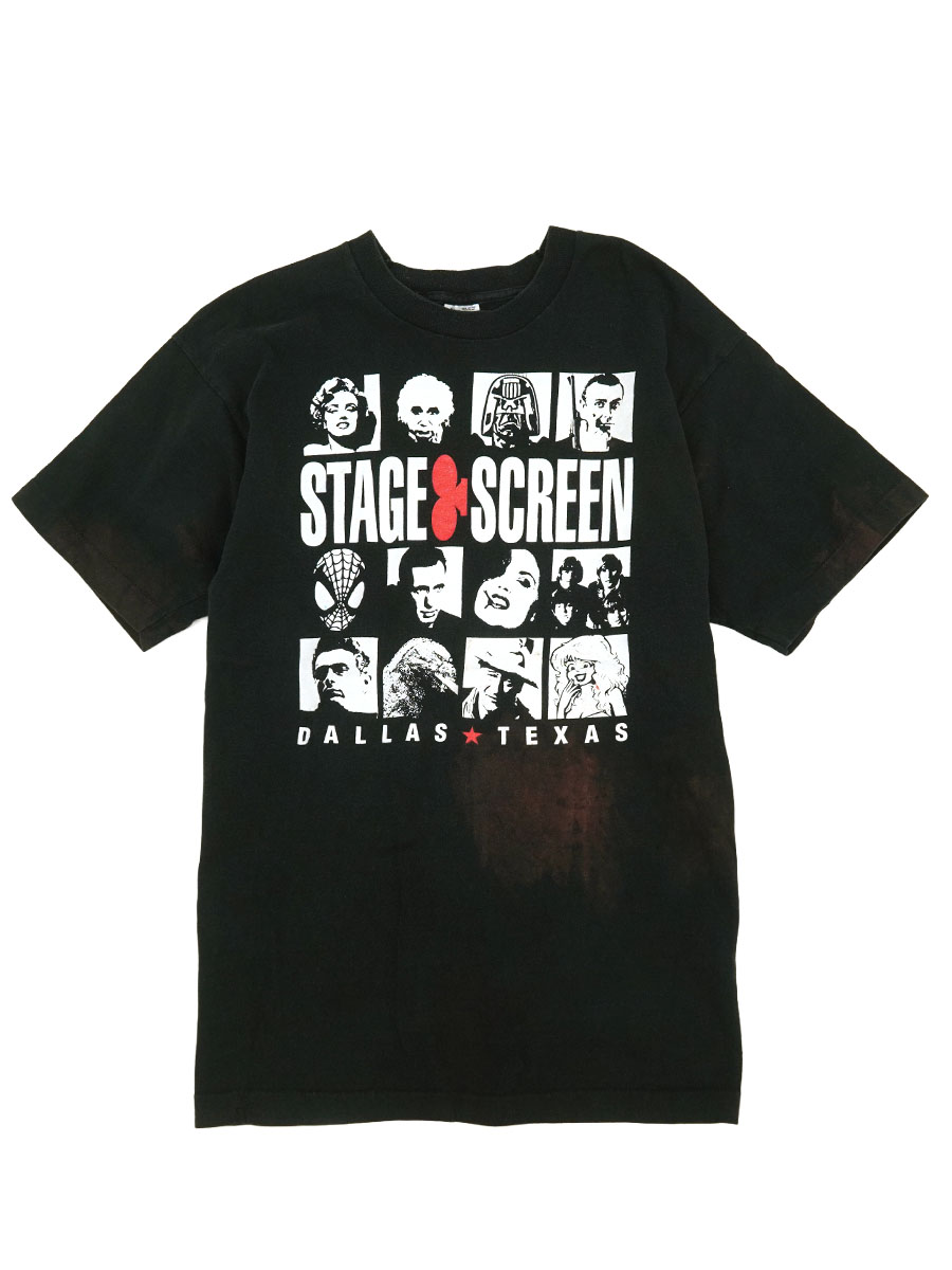 90's FRUIT OF THE LOOM ''STAGE & SCREEN'' Tシャツ ブラック 表記(XL) USA製