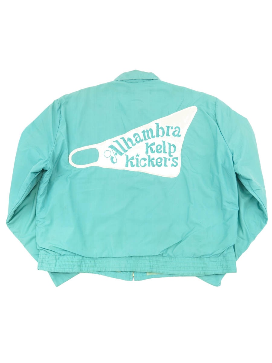 60's Calderon of CALIFORNIA ''Alhambra Kelp Kickers'' アンチフリーズタイプ ナイロンジャケット ミントブルー 表記(L)
