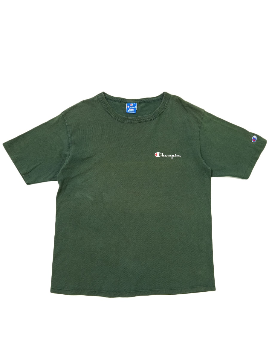 90's チャンピオン スクリプトロゴ Tシャツ フォレストグリーン 表記(M) USA製