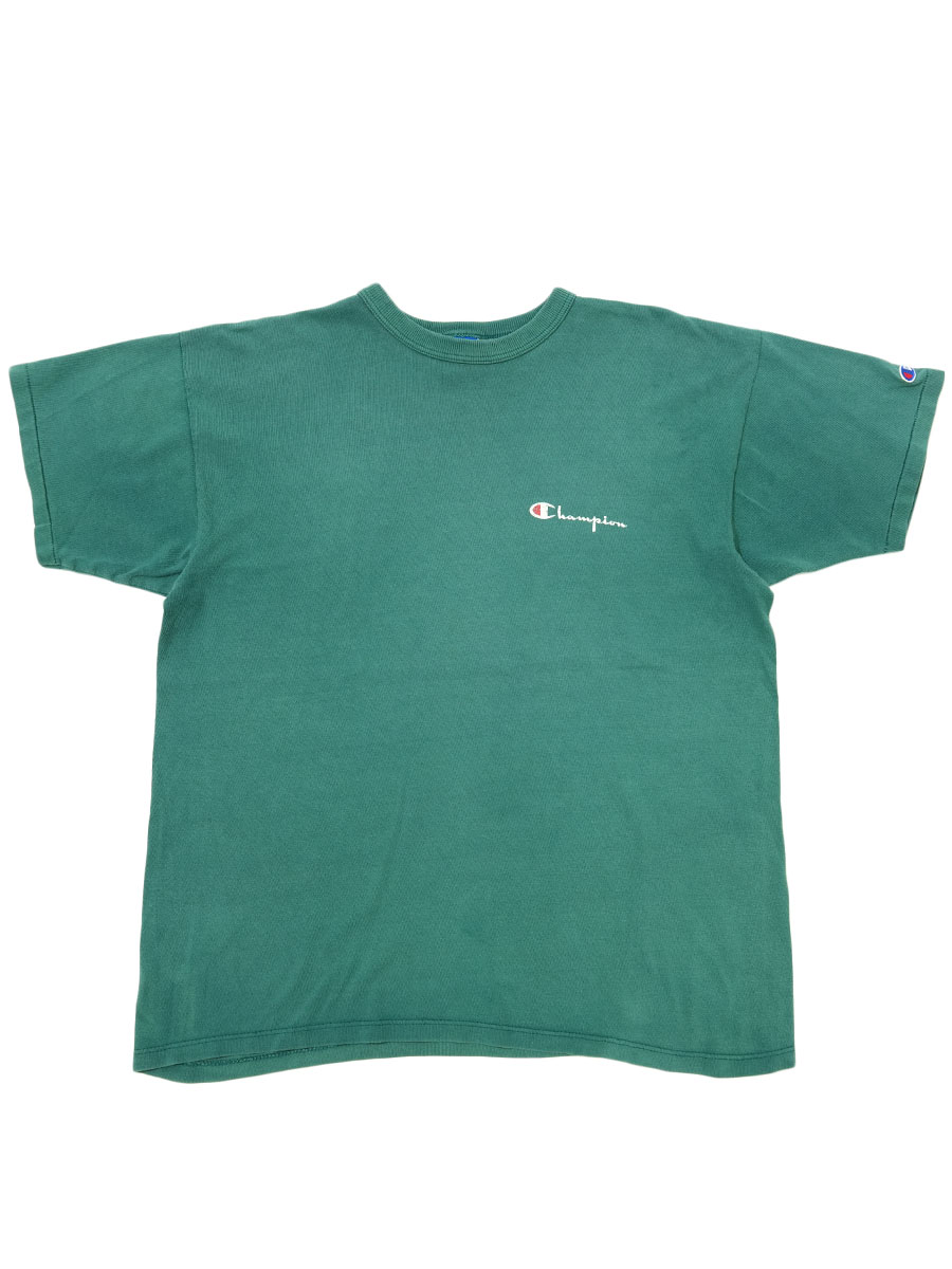 90's チャンピオン スクリプトロゴ Tシャツ シーグリーン 表記(XL) USA製