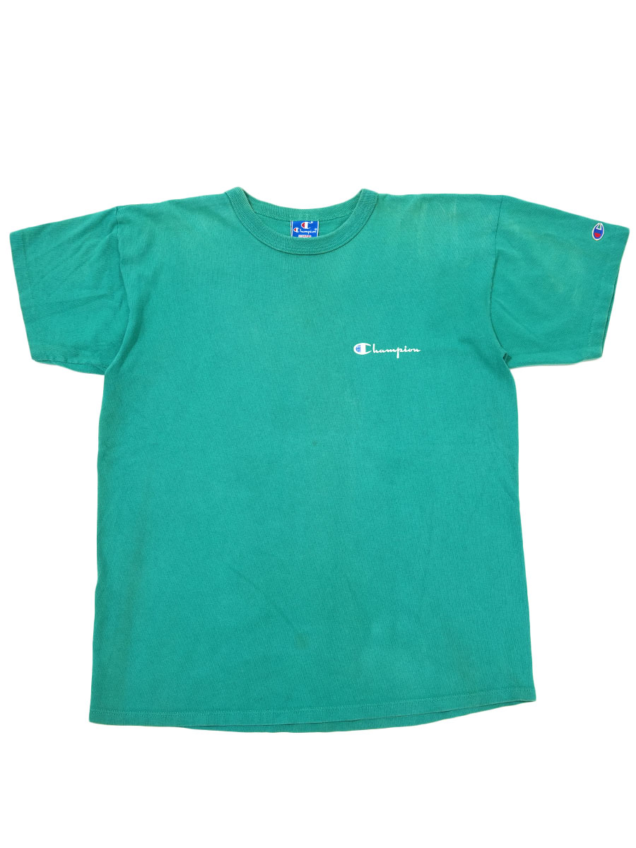 90's チャンピオン スクリプトロゴ Tシャツ エメラルドグリーン 表記(XL) USA製