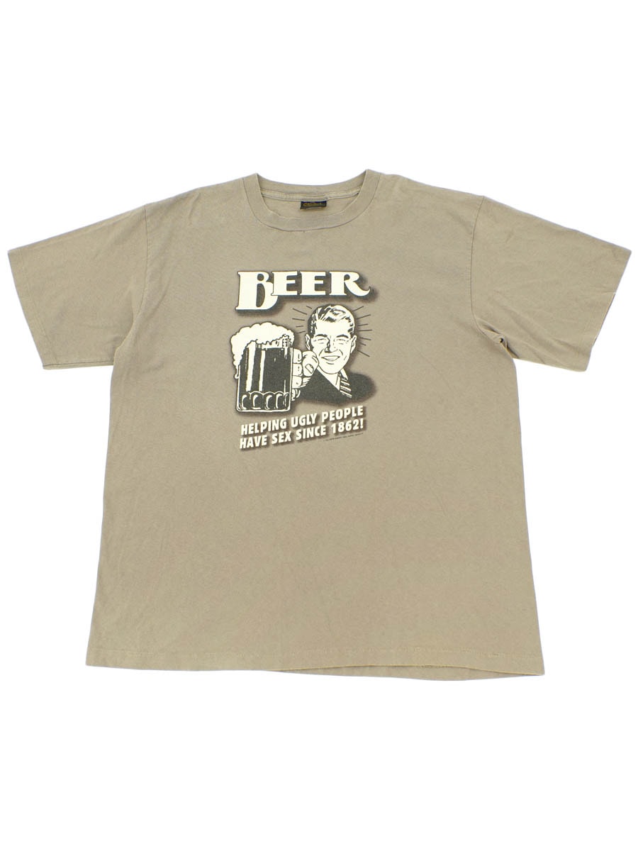 90's Changes ''BEER HELPING UGLY PEOPLE HAVE SEX SINCE 1862!'' Tシャツ 表記(XL) USA製