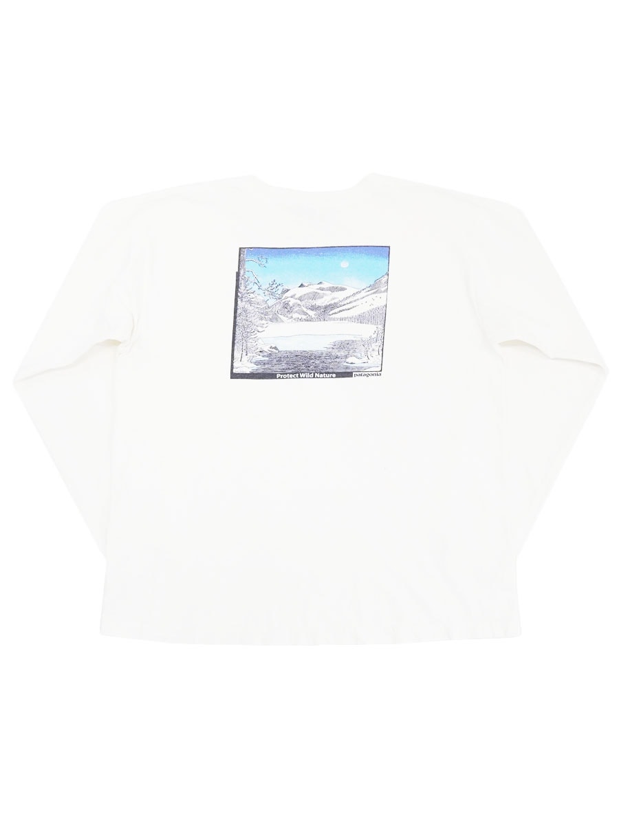 90's パタゴニア Tom Killion ''Protect Wild Nature'' 両面プリント ロングスリーブTシャツ ホワイト 表記(L) USA製