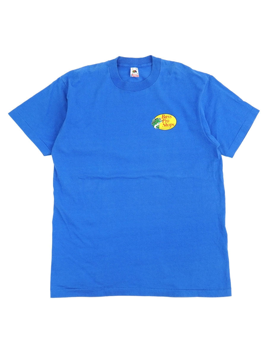 90's FRUIT OF THE LOOM ''Bass Pro Shops'' 両面プリント Tシャツ ブルー 表記(XL) USA製