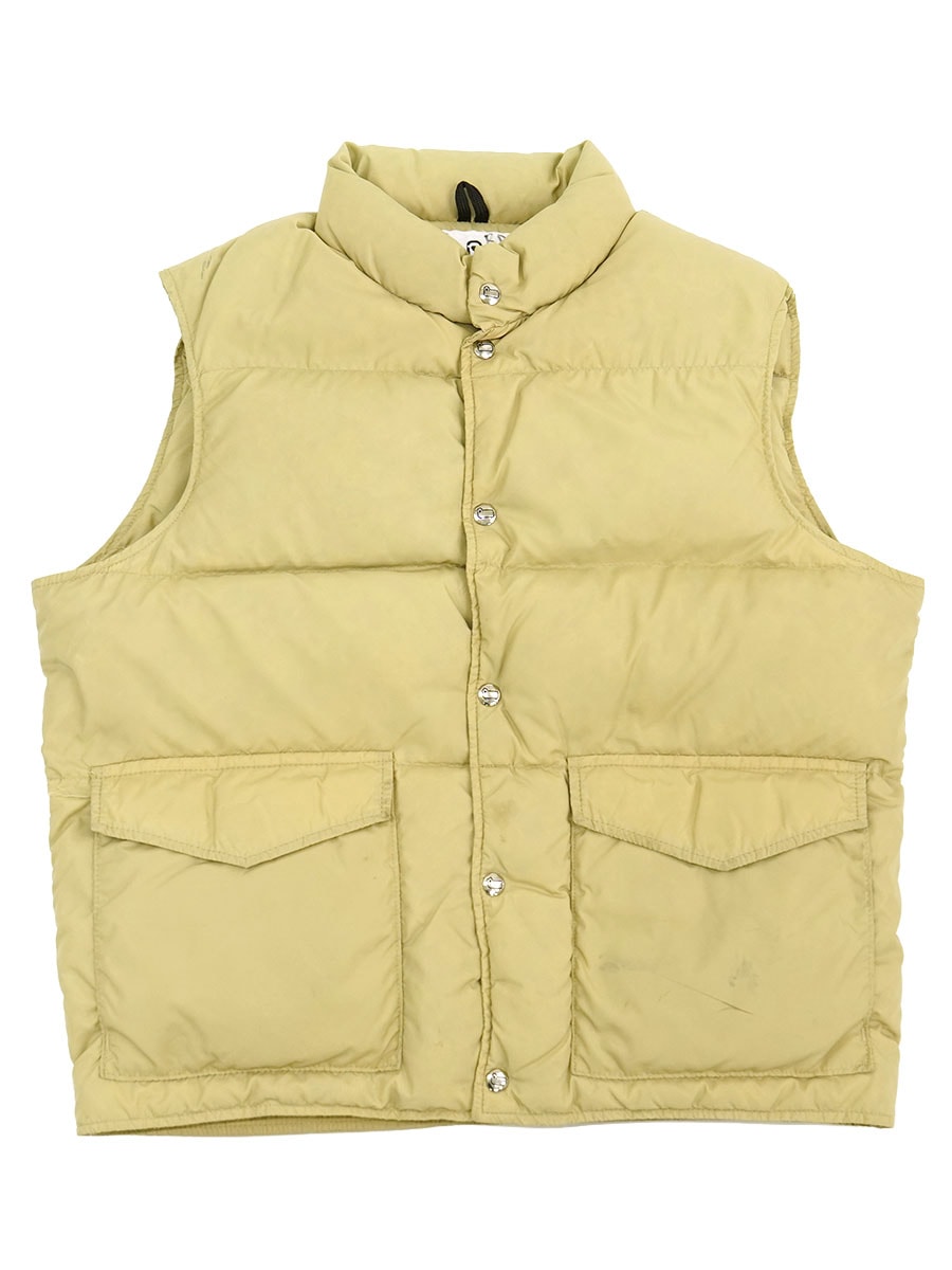80's Woolrich ナイロンシェル ダウンベスト ベージュ 表記(L)