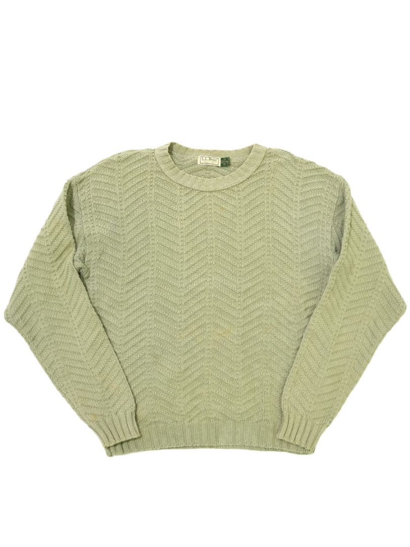 90's L.L.Bean シェブロン柄 コットンニットセーター 表記(M) USA製