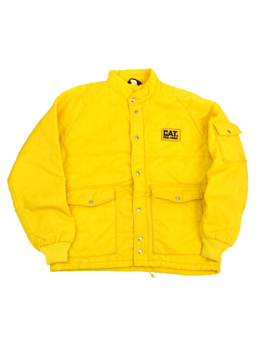 70's Swingster ''CAT DIESEL POWER'' 企業ワッペン 中綿ジャケット イエロー 表記(L)