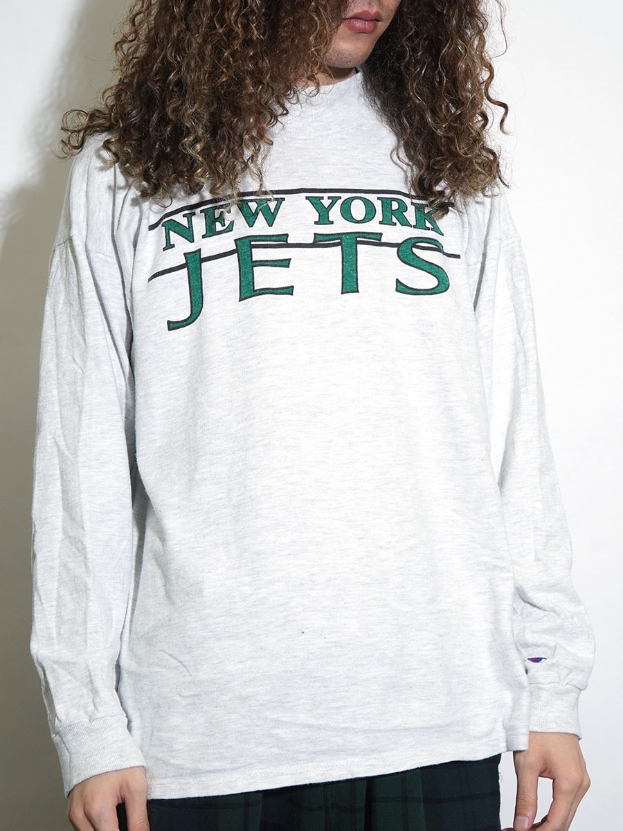 【コンビニ受取対応商品】 80's トリコタグ チャンピオン ''NEW YORK JETS'' モックネック シャツ