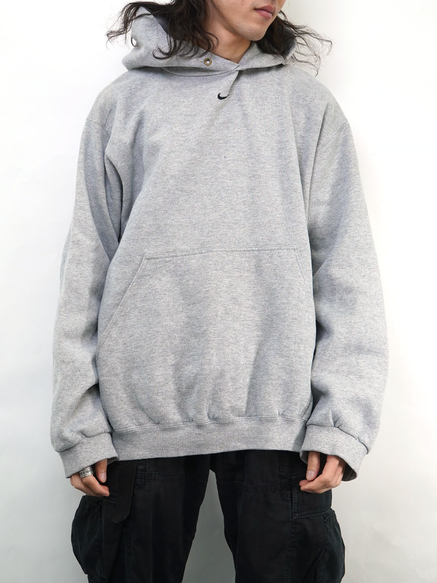 90s NIKE センタースウォッシュ パーカー USA製 グレー 90's～ NIKE センタースウォッシュ スウェットパーカー 杢グレー 表記