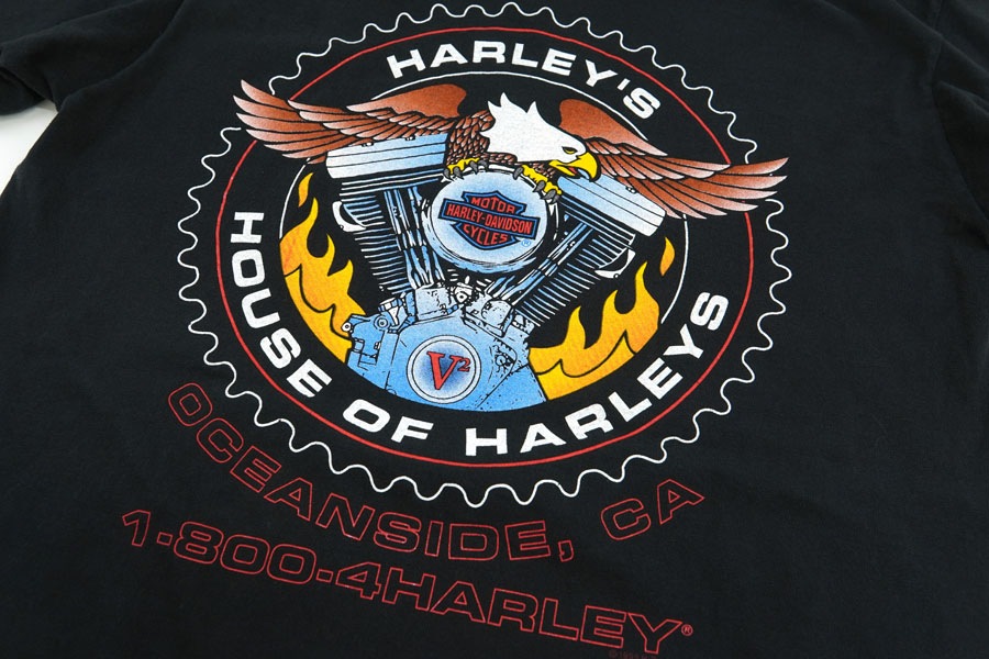 90'S HARLEY-DAVIDSON ''HARLEY'S HOUSE OF HARLEYS'' T SHIRT (SIZE.MEDIUM)