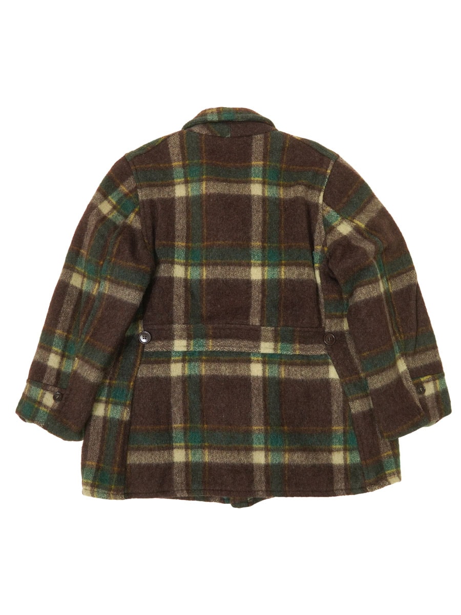 50's KING-O-WEAR 好配色チェック ダブルブレスト ウールハーフコート