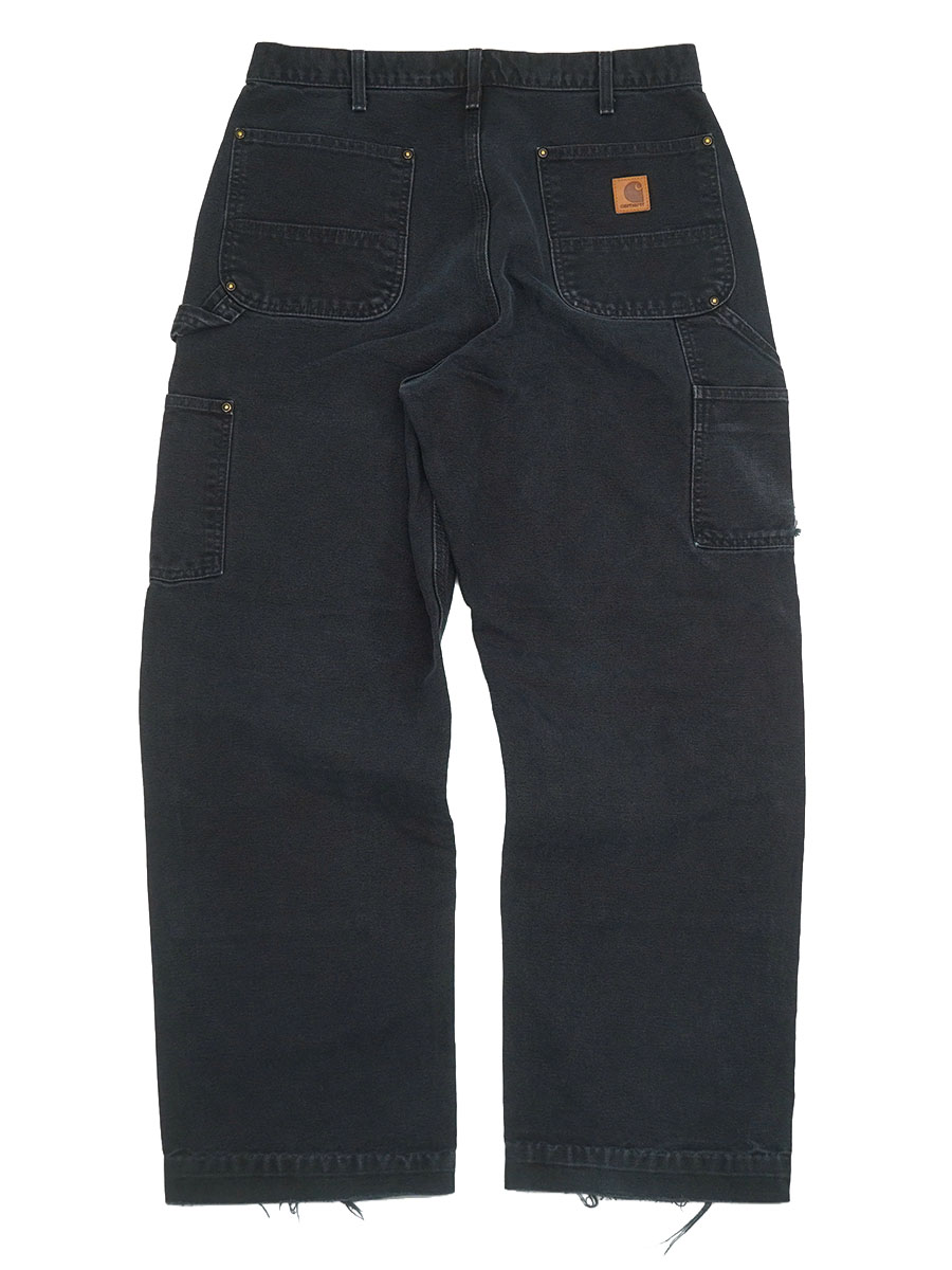 <BLACK>Carhartt ダブルニー W34 L32 CARHARTT DOUBLE KNEE DUCK PAINTER PANTS BLACK (SIZE.W34 L32) | NEW